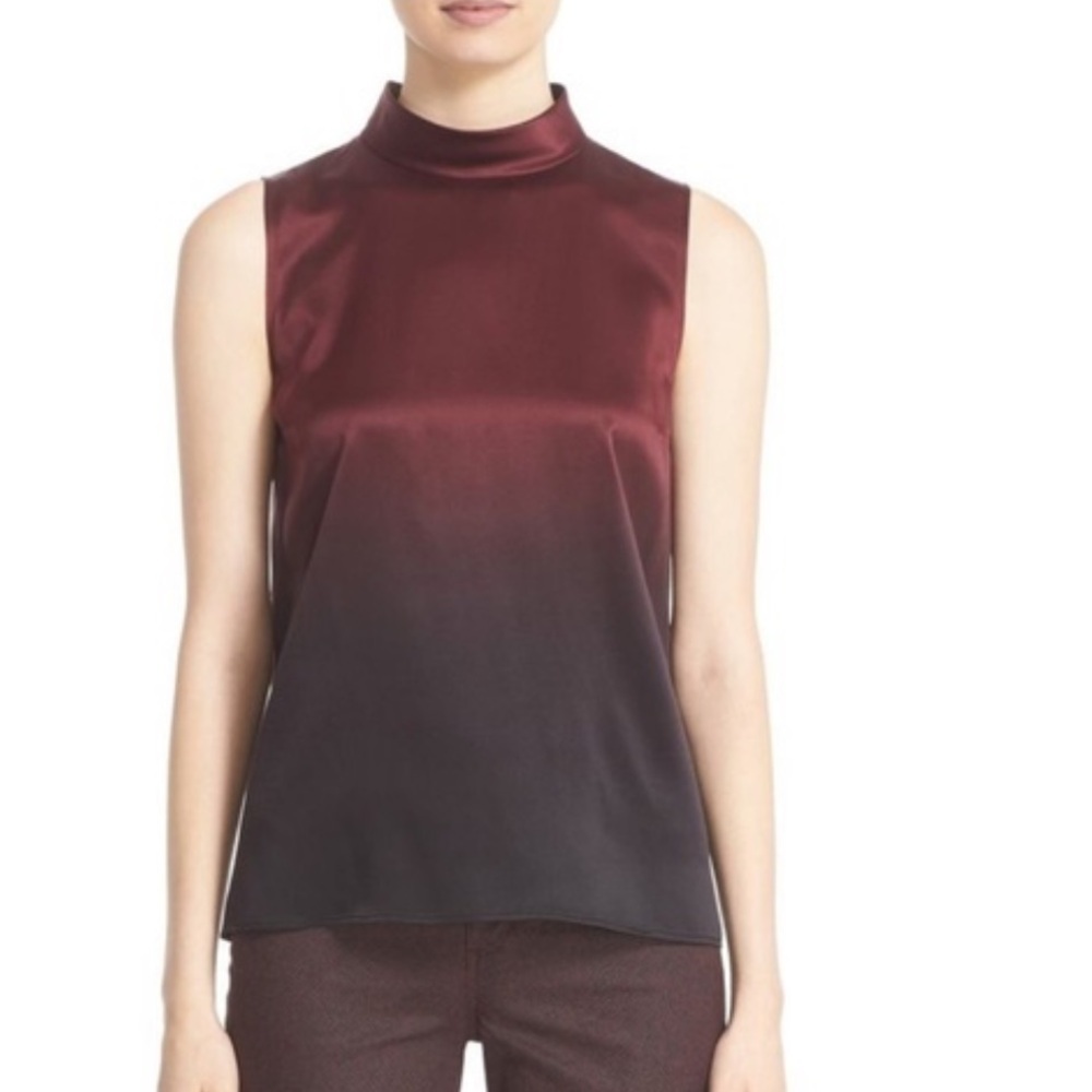 Lafayette 148 New York Women's Fernanda Ombre Silk Blouse - Black and Red size M